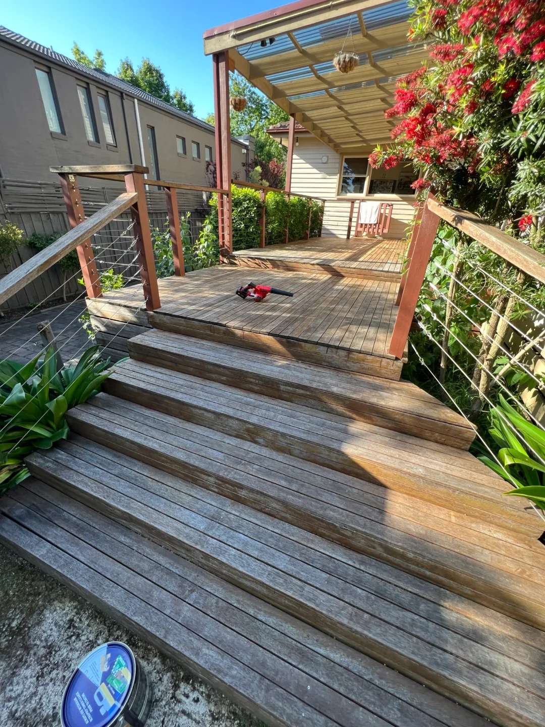 Deck and handrail before the restoration work