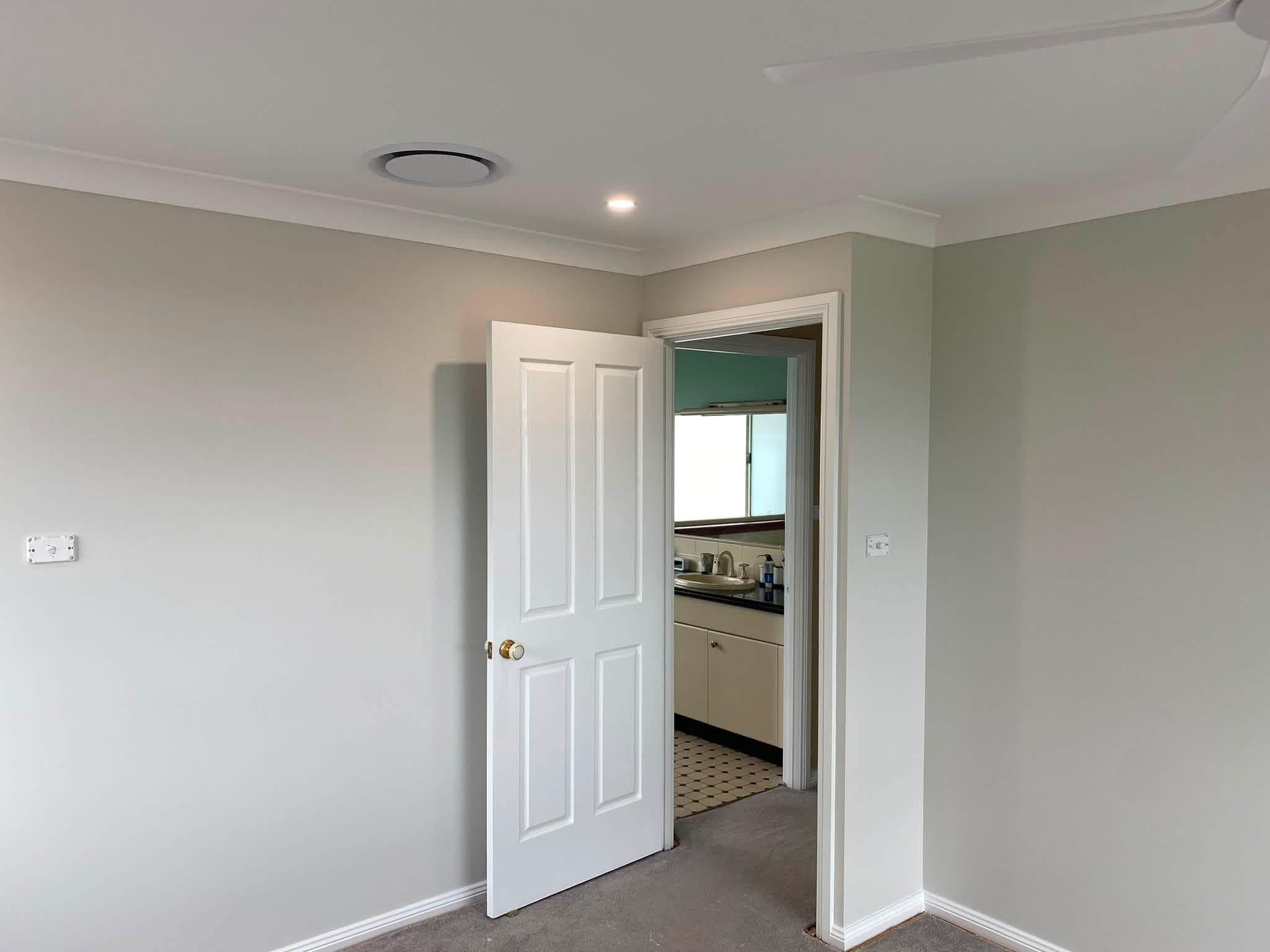 Finished internal door, architraves and painted room trim
